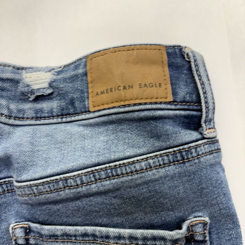 American Eagle Super Stretch Shorts Womens 000 Distressed Denim Cutoff - Picture 12 of 16
